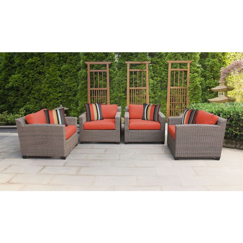 Catalina 4 Piece Outdoor Wicker Patio Furniture Set 04i