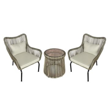 TK Classics 3-Piece Outdoor Conversation Set with Cushions