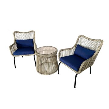 TK Classics 3-Piece Outdoor Conversation Set with Cushions