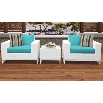Key Largo 3 Piece Outdoor Wicker Patio Furniture Set 03b