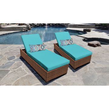 Tuscan Chaise Set of 2 Outdoor Wicker Patio Furniture