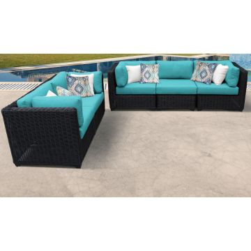 Rustico 5 Piece Outdoor Wicker Patio Furniture Set 05b