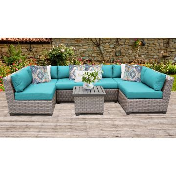 Catalina 7 Piece Outdoor Wicker Patio Furniture Set 07c