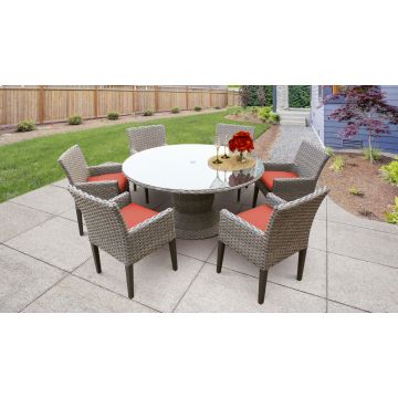 Harmony 60 Inch Outdoor Patio Dining Table With 6 Chairs