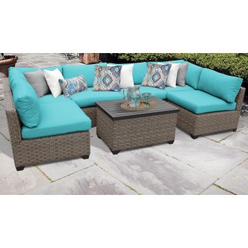 Hampton 7 Piece Outdoor Wicker Patio Furniture Set 07a