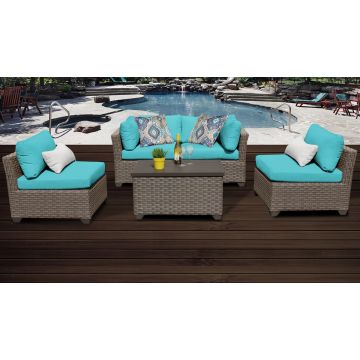 Hampton 5 Piece Outdoor Wicker Patio Furniture Set 05c