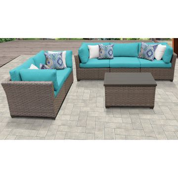 Hampton 6 Piece Outdoor Wicker Patio Furniture Set 06c