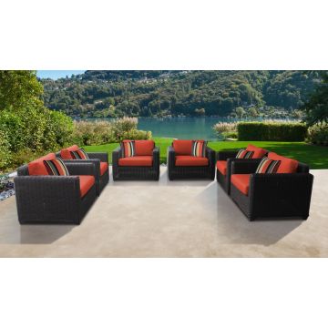 Rustico 6 Piece Outdoor Wicker Patio Furniture Set 06g