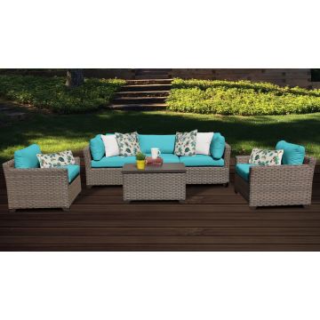 Hampton 6 Piece Outdoor Wicker Patio Furniture Set 06b