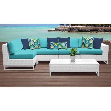 Key Largo 6 Piece Outdoor Wicker Patio Furniture Set 06d