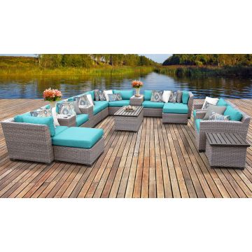 Catalina 17 Piece Outdoor Wicker Patio Furniture Set 17a