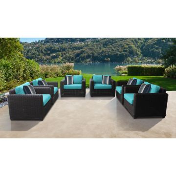 Rustico 6 Piece Outdoor Wicker Patio Furniture Set 06g