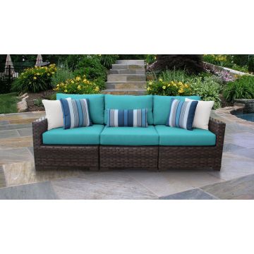 kathy ireland River Brook 3 Piece Outdoor Wicker Patio Furniture Set 03c