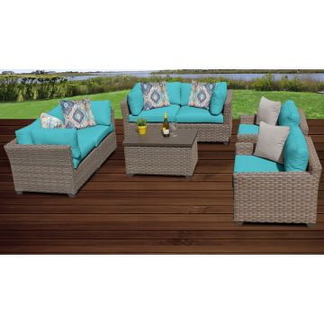 Hampton 7 Piece Outdoor Wicker Patio Furniture Set 07c