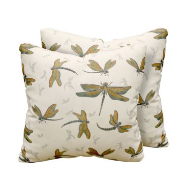 Jewel Wing Outdoor Throw Pillows Square Set of 2