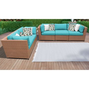 Tuscan 5 Piece Outdoor Wicker Patio Furniture Set 05a