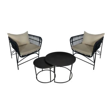 TK Classics 3 Piece Outdoor Conversation Set with Cushions