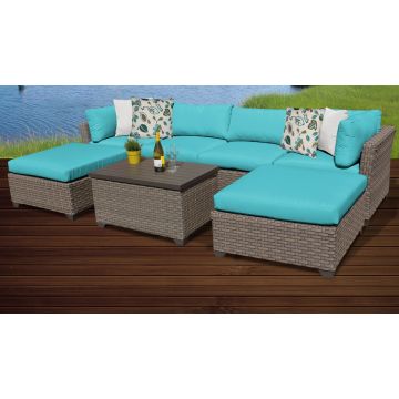 Hampton 7 Piece Outdoor Wicker Patio Furniture Set 07b