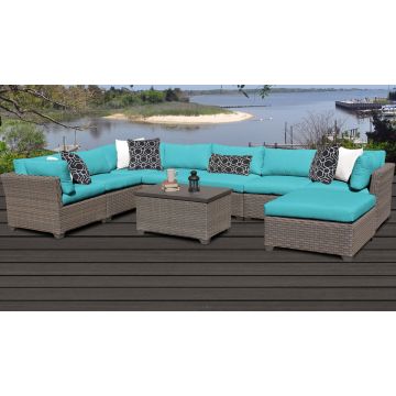 Hampton 9 Piece Outdoor Wicker Patio Furniture Set 09b