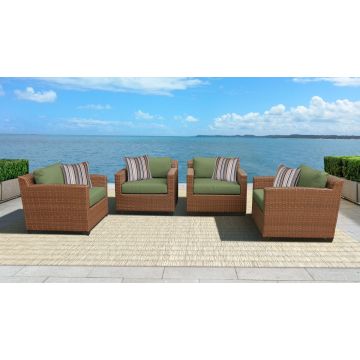 Tuscan 4 Piece Outdoor Wicker Patio Furniture Set 04b