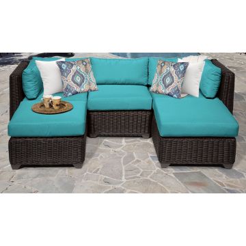 Rustico 5 Piece Outdoor Wicker Patio Furniture Set 05a