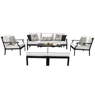 kathy ireland Madison Ave. 8 Piece Outdoor Aluminum Patio Furniture Set 08c