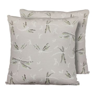 Dragonfly Outdoor Throw Pillows Square Set of 2