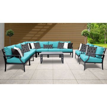 Rosemont 10 Piece Outdoor Aluminum Patio Furniture Set 10a