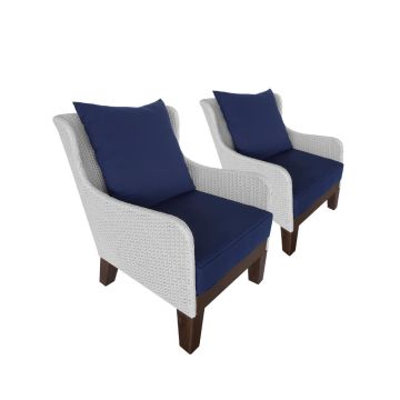 TK Classics Outdoor Arm Chairs with Cushions, Set of 2