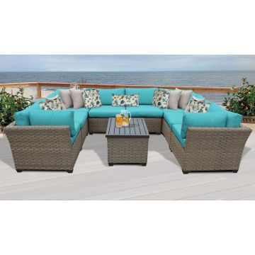 Hampton 9 Piece Outdoor Wicker Patio Furniture Set 09a