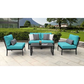 kathy ireland Madison Ave. 5 Piece Outdoor Aluminum Patio Furniture Set 05d