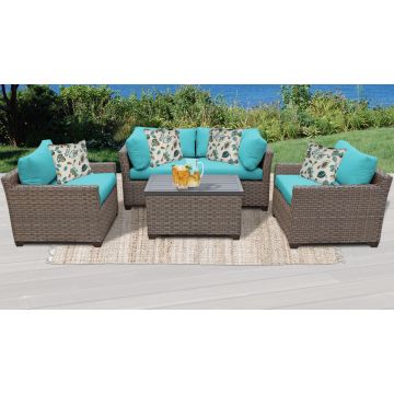 Hampton 5 Piece Outdoor Wicker Patio Furniture Set 05b