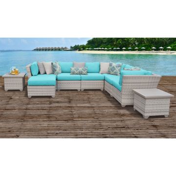 New Haven 9 Piece Outdoor Wicker Patio Furniture Set 09c