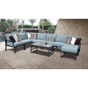 Rosemont 9 Piece Outdoor Aluminum Patio Furniture Set 09d