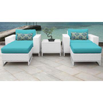 Key Largo 5 Piece Outdoor Wicker Patio Furniture Set 05e