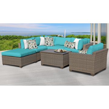 Hampton 7 Piece Outdoor Wicker Patio Furniture Set 07d