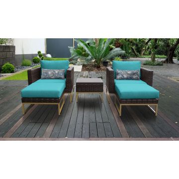 Belmont 5 Piece Outdoor Wicker Patio Furniture Set 05b