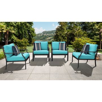 kathy ireland Madison Ave. 4 Piece Outdoor Aluminum Patio Furniture Set 04g