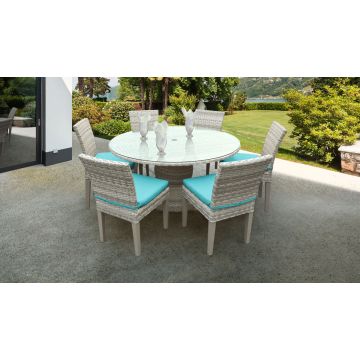 New Haven 60 Inch Outdoor Patio Dining Table With 6 Chairs