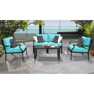 kathy ireland Madison Ave. 5 Piece Outdoor Aluminum Patio Furniture Set 05c