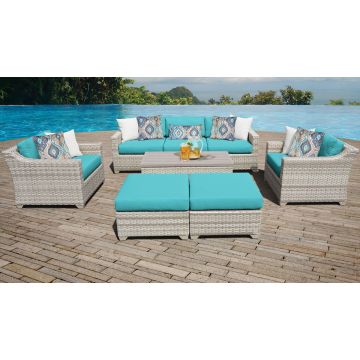 New Haven 8 Piece Outdoor Wicker Patio Furniture Set 08c